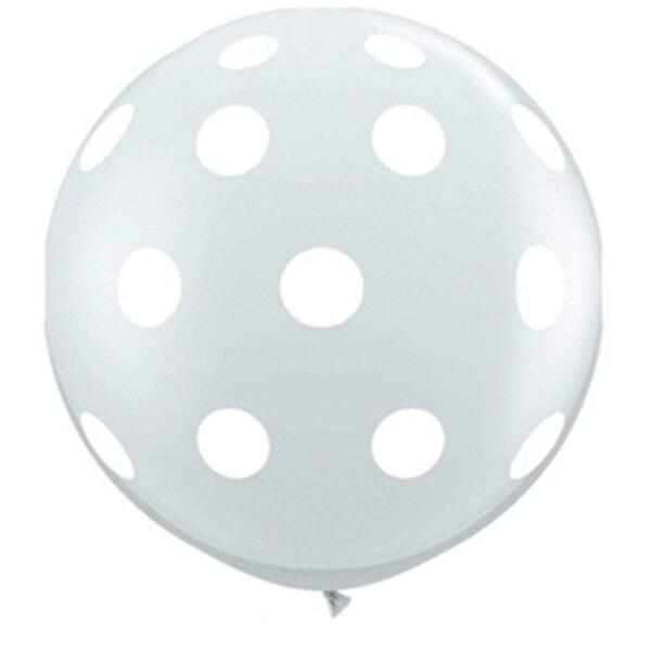 Mayflower Distributing 36 in. Big Polka Dots-A-Round Latex Balloon - Clear 55273